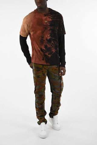 Long Sleeve T-shirt With Acid Wash Print