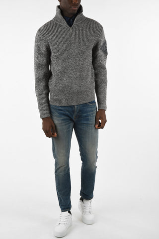 RED TAG Wool Half Zip Mock-Neck Sweater