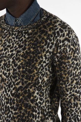 Maglia Girocollo Con Stampa Animalier