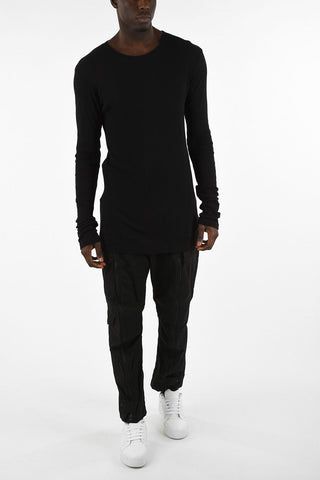 Cotton and Cashmere Ribbed Longline T-shirt