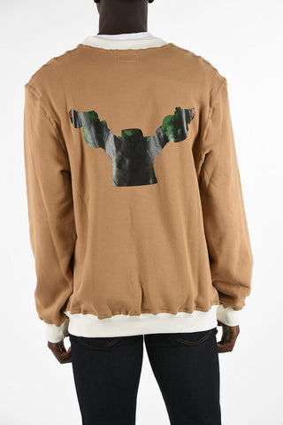 Printed Oversized Crew-neck Sweatshirt