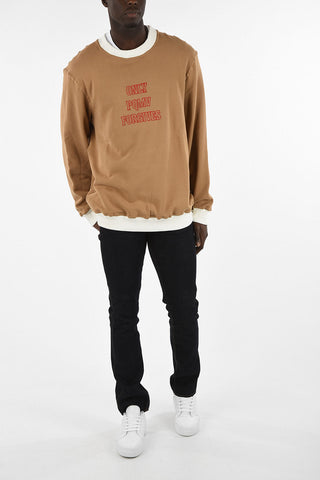Printed Oversized Crew-neck Sweatshirt