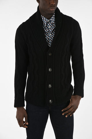 Cardigan in Lana e Cashmere a Trecce