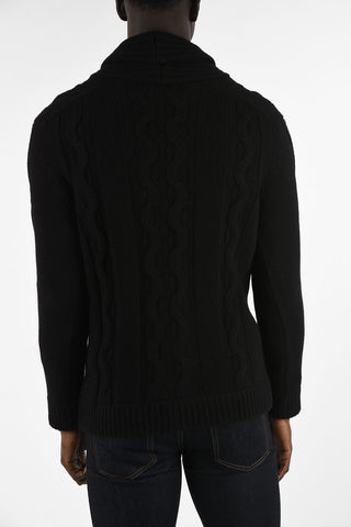 Wool and Cashmere Cable Knit Cardigan