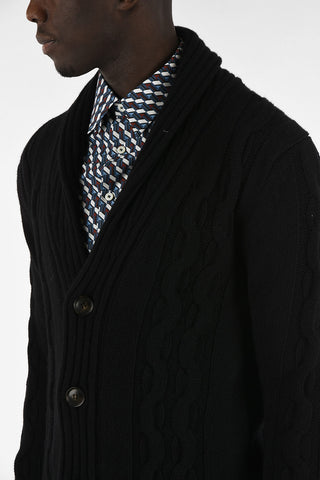 Cardigan in Lana e Cashmere a Trecce