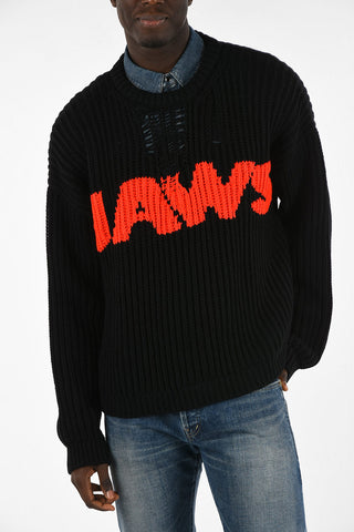 embroidered crew-neck sweater