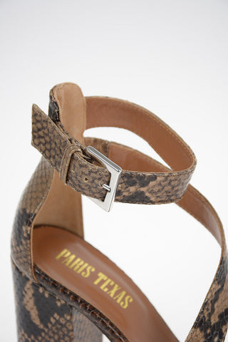 Python Printed Leather Sandals 9 cm