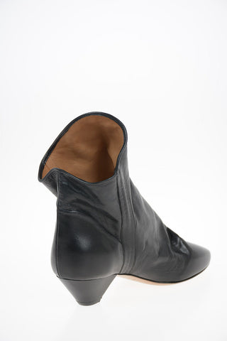 Leather Pull On Ankle Boots 5 cm