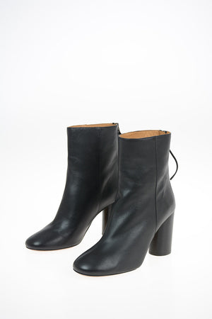 Leather Ankle Boots with Zip Closure  9 cm