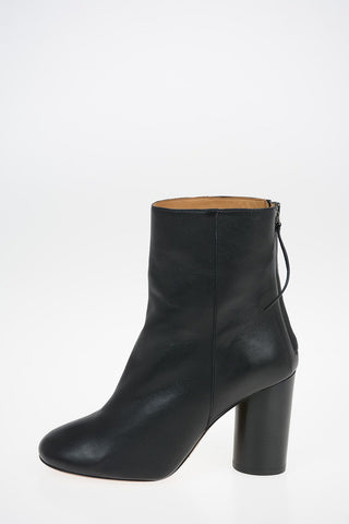 Leather Ankle Boots with Zip Closure  9 cm
