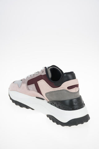 Leather and Fabric Sneakers With Logoed Laces