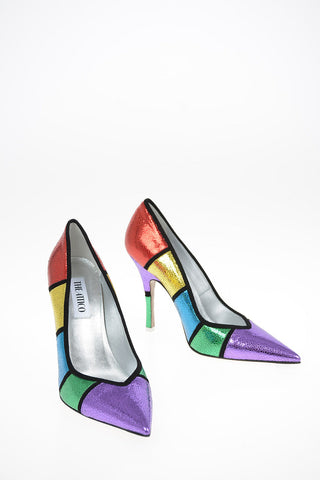 Leather Color Block Pumps 11.5 cm