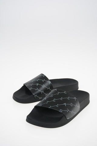 Faux leather logoed Slides 