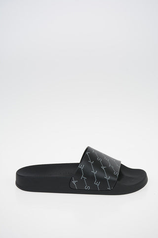 Faux leather logoed Slides 