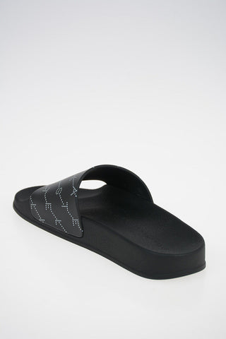 Faux leather logoed Slides 