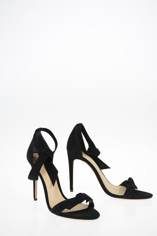 Suede Sandals With Ankle Bow 10 cm