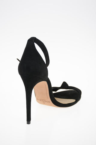 Suede Sandals With Ankle Bow 10 cm