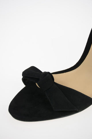Suede Sandals With Ankle Bow 10 cm
