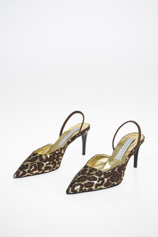 Faux leather Slingbacks with Animal Pattern 7 cm