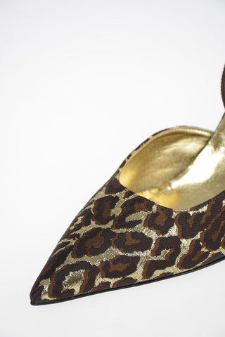 Faux leather Slingbacks with Animal Pattern 7 cm