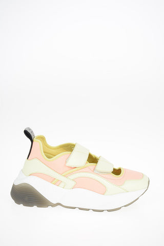 Faux Leather Sneakers With Touch Strap