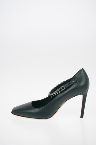 8.5cm leather MALVA 85 Square Toe Ankle-strap pumps
