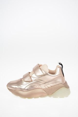 Faux Leather Sneakers With Touch Strap