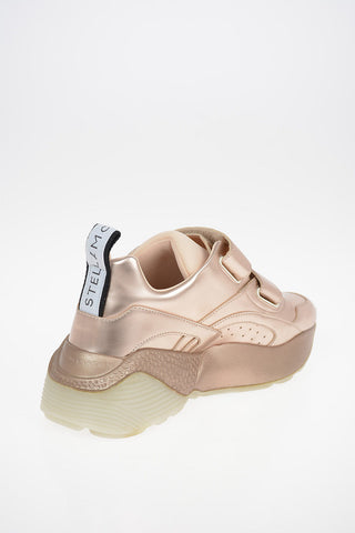 Faux Leather Sneakers With Touch Strap
