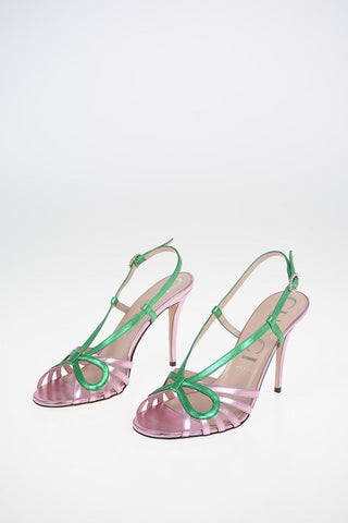 Metallic Leather Sandals 11 cm