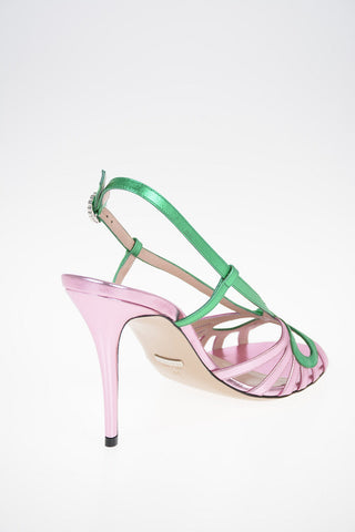 Metallic Leather Sandals 11 cm