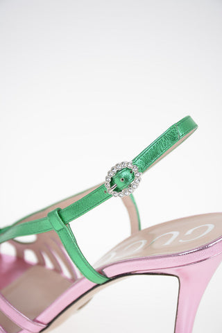 Metallic Leather Sandals 11 cm
