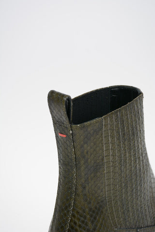 Pull On Leather KATE Booties With Snake Print 7 cm