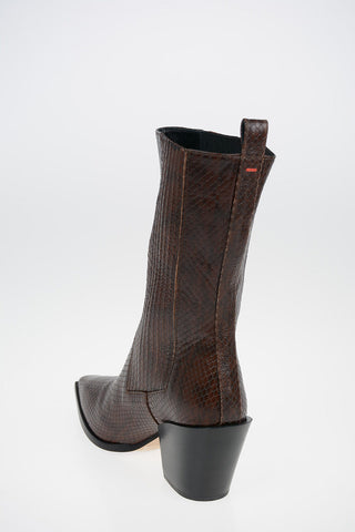 Leather ARI booties With Snake Print 8 cm