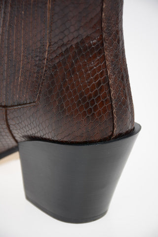 Leather ARI booties With Snake Print 8 cm