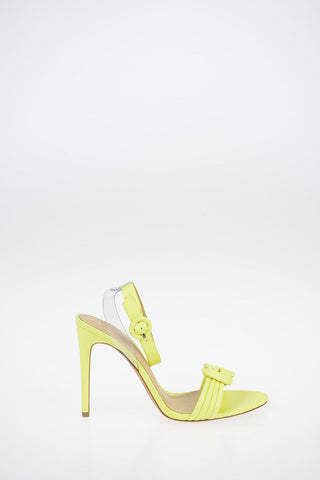 Leather Sandals With Ankle Strap 11 cm