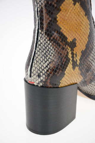 Snake Printed Leather LIDIA booties With Zip Closure 7.5 cm
