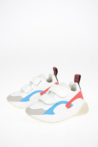 Faux Leather Sneakers With Touch Strap