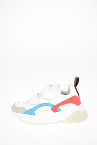 Faux Leather Sneakers With Touch Strap