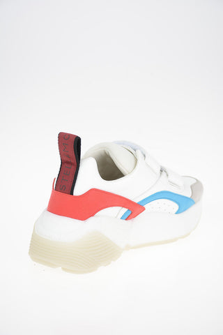 Faux Leather Sneakers With Touch Strap