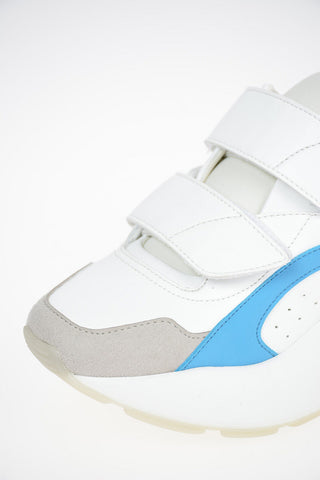 Faux Leather Sneakers With Touch Strap