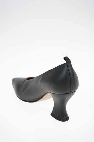 Leather Spool Heel Pumps 8 cm
