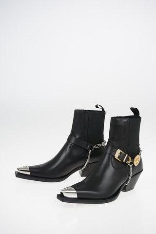Leather Pull On Texan Booties  6.5 cm
