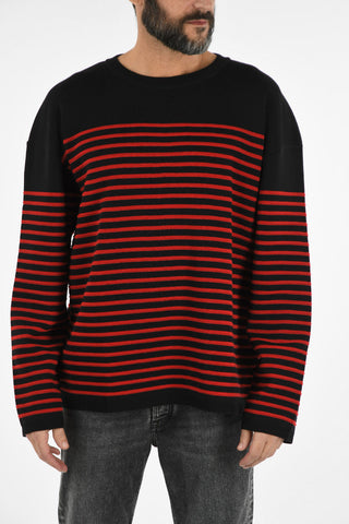 awning striped crew-neck sweater