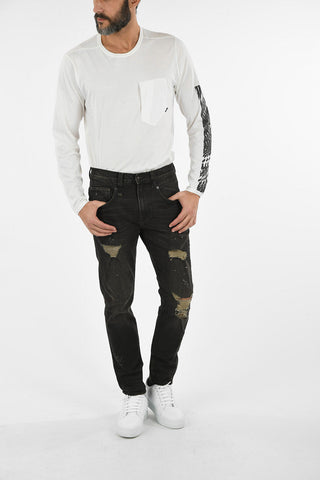 17cm Mid-rise waist distressed BOY jeans