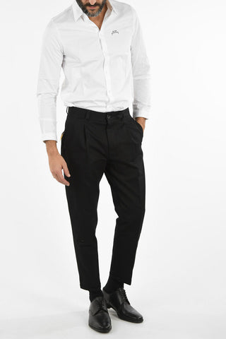 Cuffed Hems Single Pleat Pants