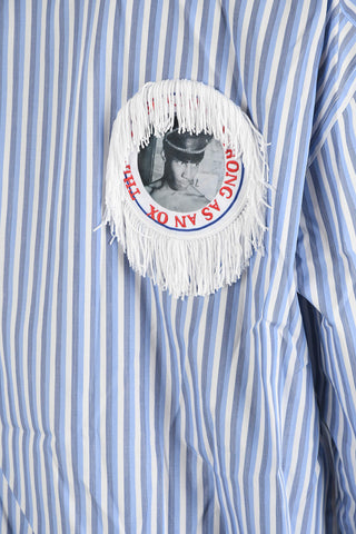 awning striped snap button shirt