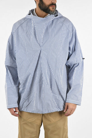 Camicia Oversize a Righe Awning con Cappuccio