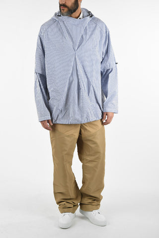Camicia Oversize a Righe Awning con Cappuccio