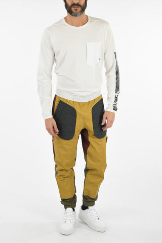waxed cotton Low-rise waist Pants