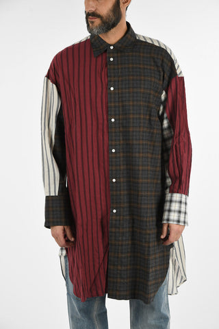 camicia Oversize a Righe e Quadri